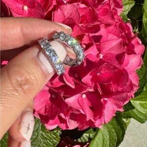 Small Diamond Hoops 14K Gold Plated BRAND NEW